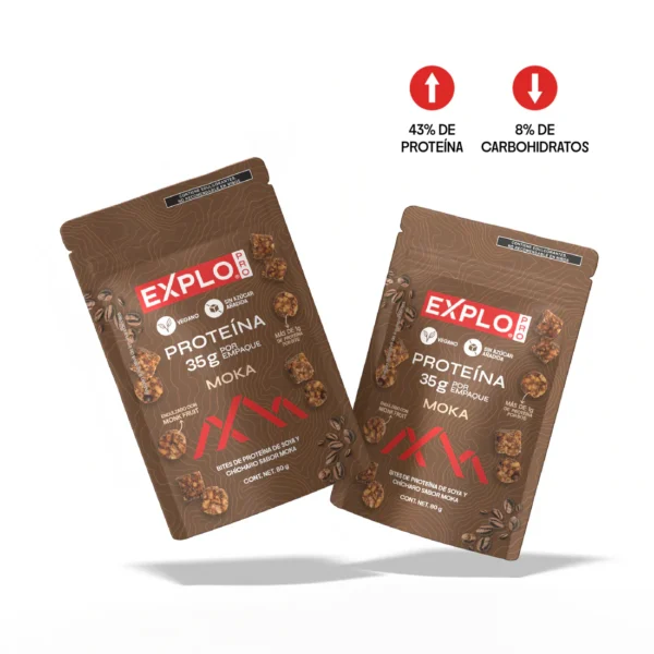 Explo Bites de Proteína de Soya y Chícharo Sabor Moka. – 4ever Trail