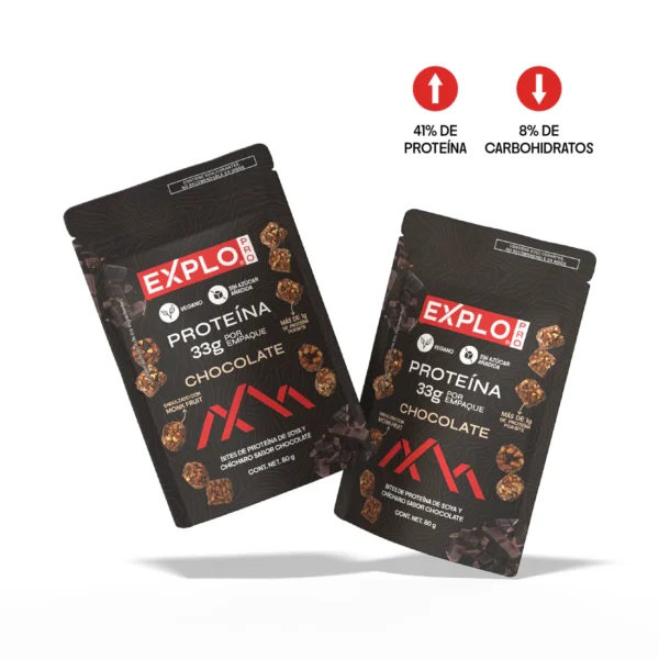 Explo Bites de Proteína de Soya y Chícharo Sabor Chocolate – 4ever Trail